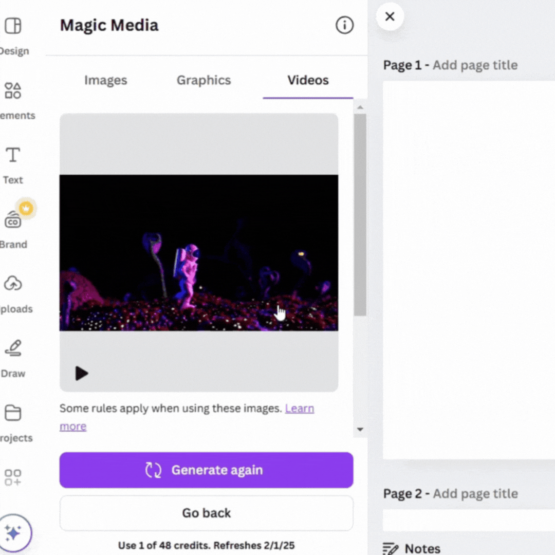 Créer une vidéo avec Magic Media : comment utiliser l'IA dans Canva