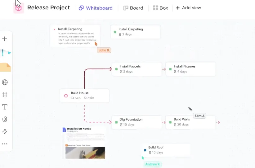 ClickUp Whiteboard: การรับรองด้านการเขียนเชิงเทคนิค
