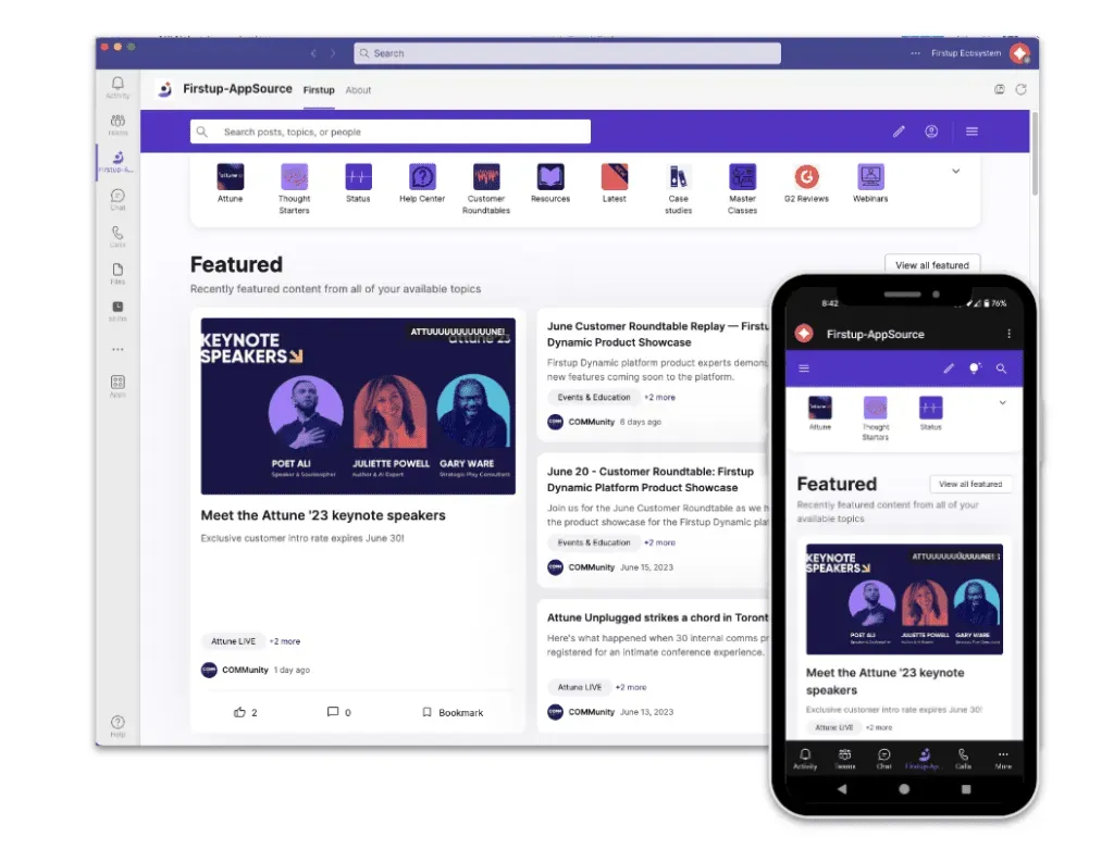 Software per newsletter interne: Firstup: il migliore per la distribuzione di contenuti basati sull'IA su più canali