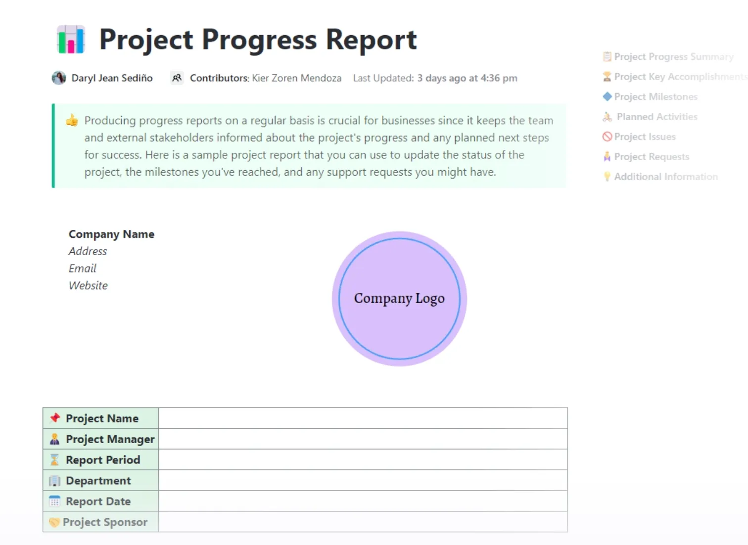 Suivez et rendez des rapports sur la progression tout au long du cycle de vie du projet grâce au modèle de progression de projet ClickUp.
