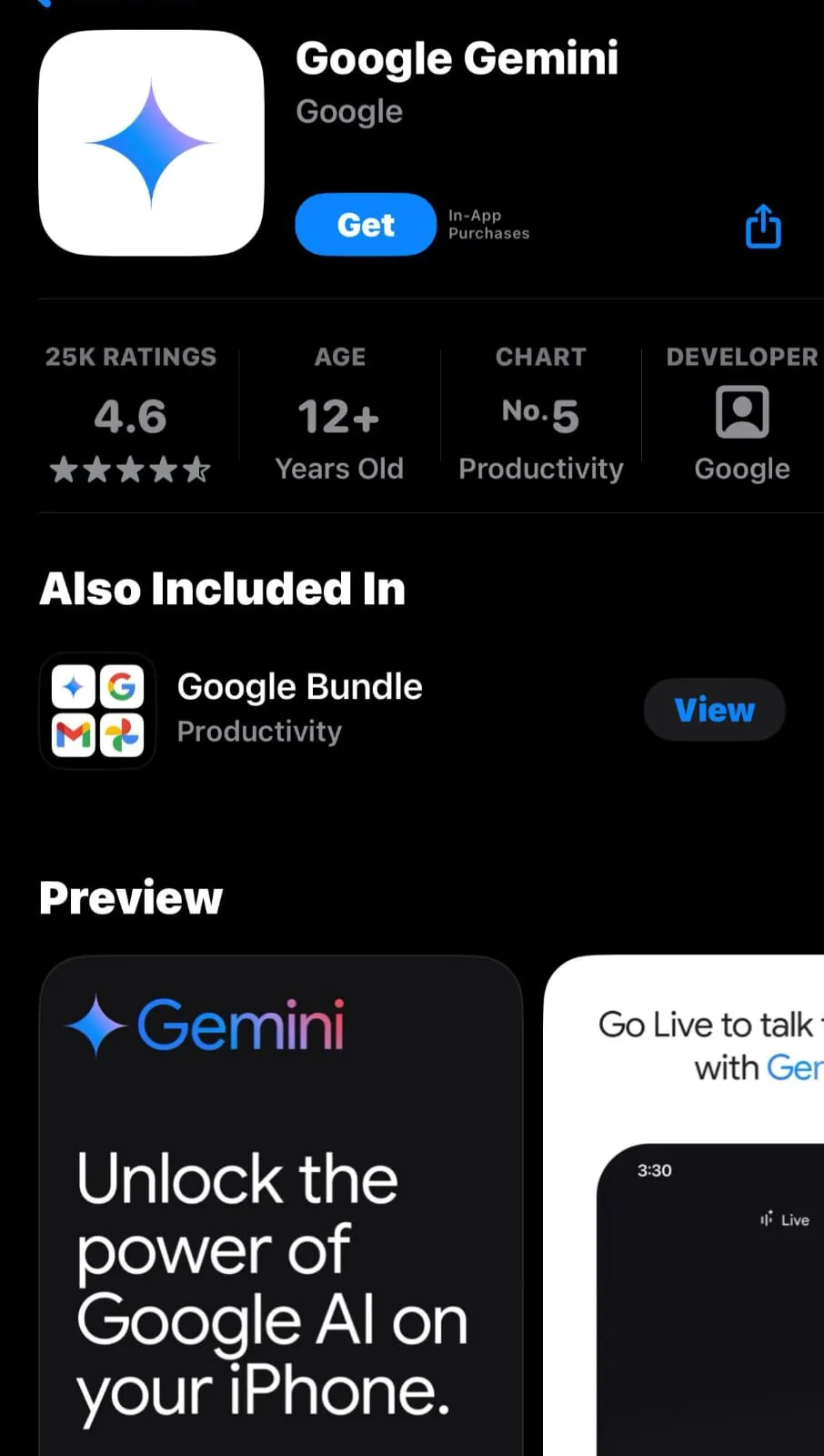 Google Gemini на iOS