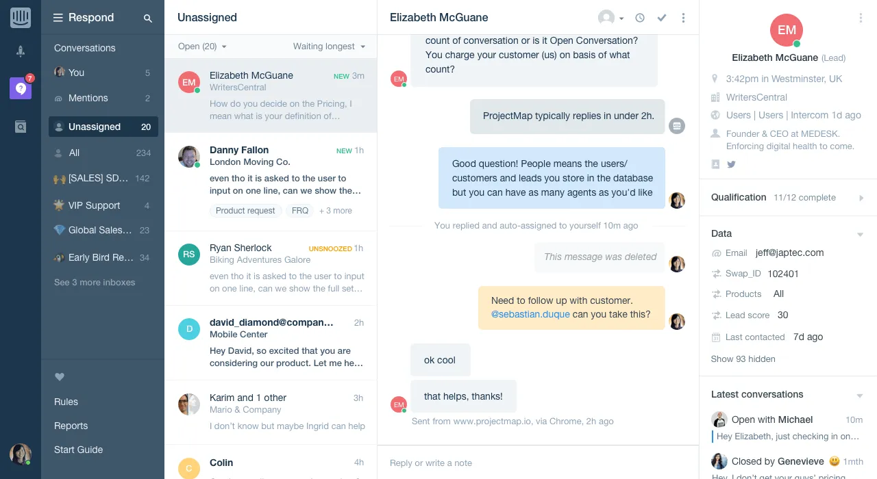 Chatbase の代替サービス:Intercom:AI 搭載のカスタマーサービス自動化に最適