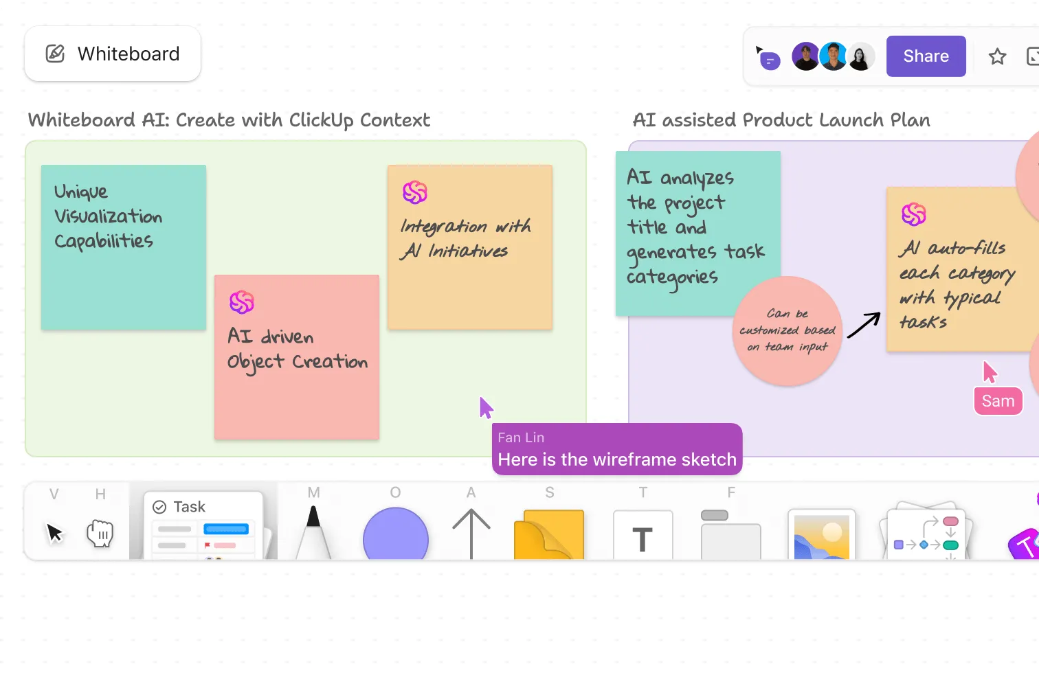 Tableau blanc ClickUp