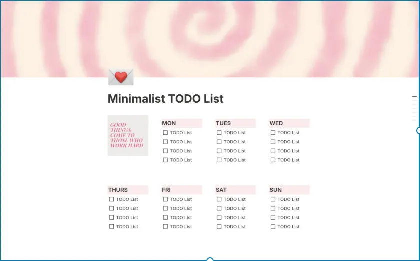 Template Daftar Tugas Minimalis: template daftar tugas Notion