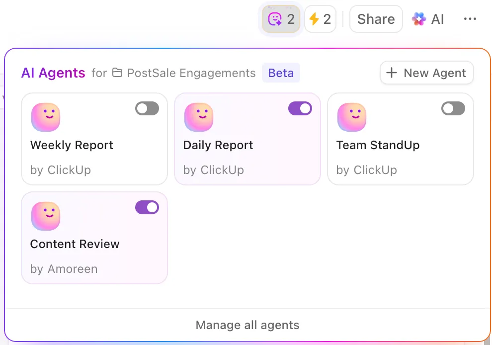 ClickUp AI Agents: suporte à automação de processos robóticos (RPA) para transformação digital