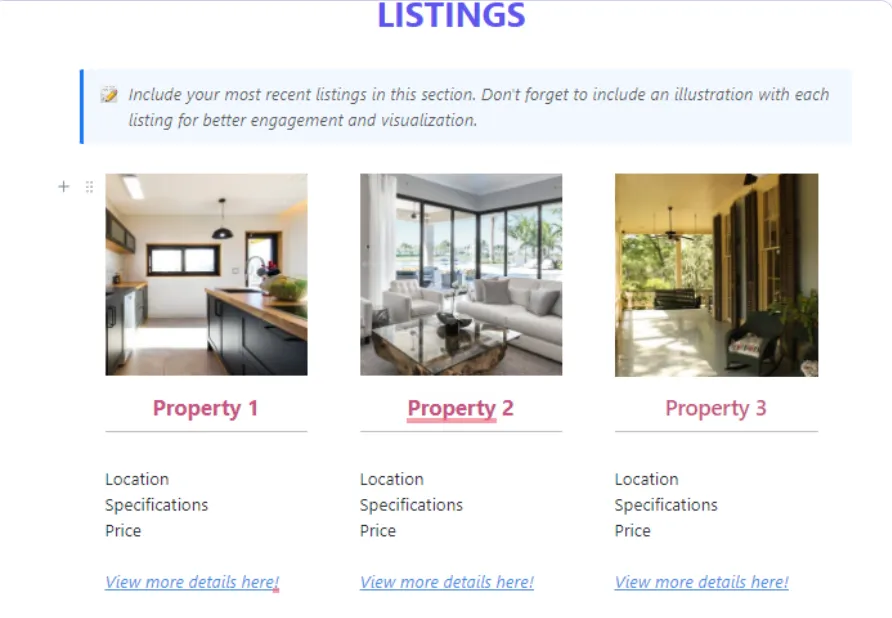 Modèle de plan marketing immobilier : Modèle de newsletter immobilière ClickUp