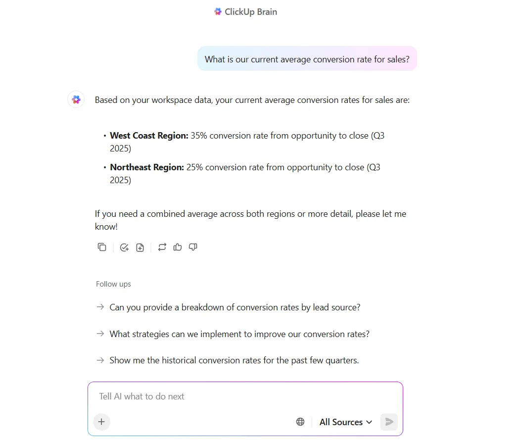 ClickUp Brain: Alat AI generatif untuk hasil pencarian yang relevan