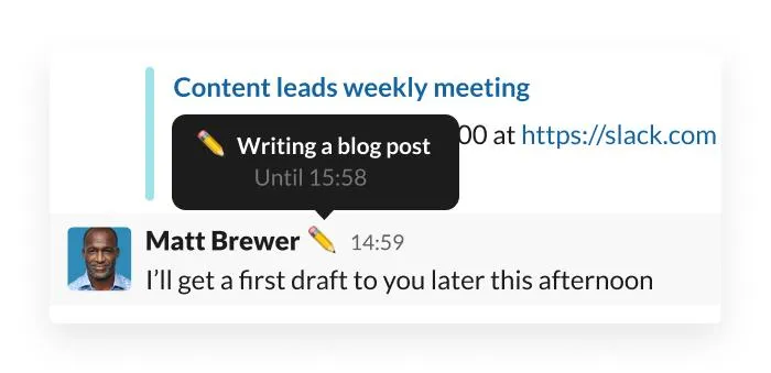 Statut du projet Slack