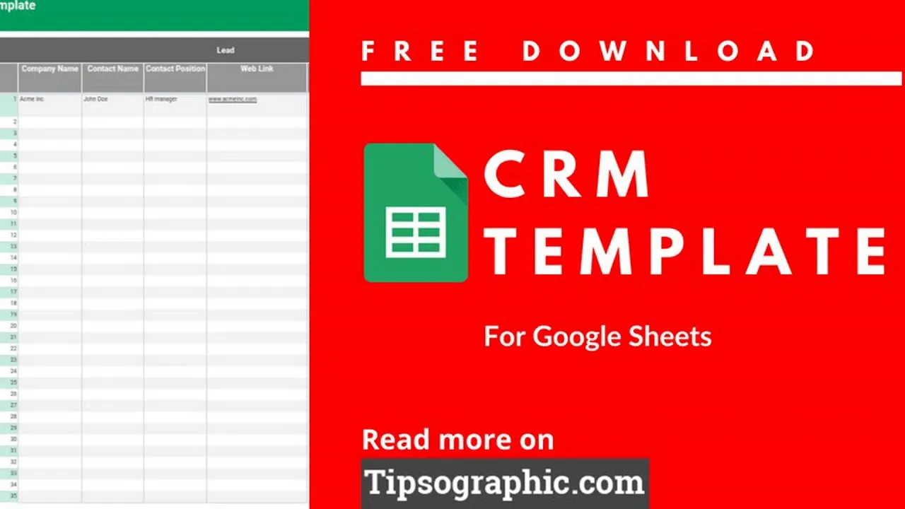Шаблон за CRM в Google Sheets за диаграми и графики от Tipsographic
