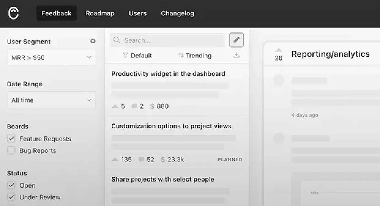 Canny-Tool für Kundenfeedback-Formulare