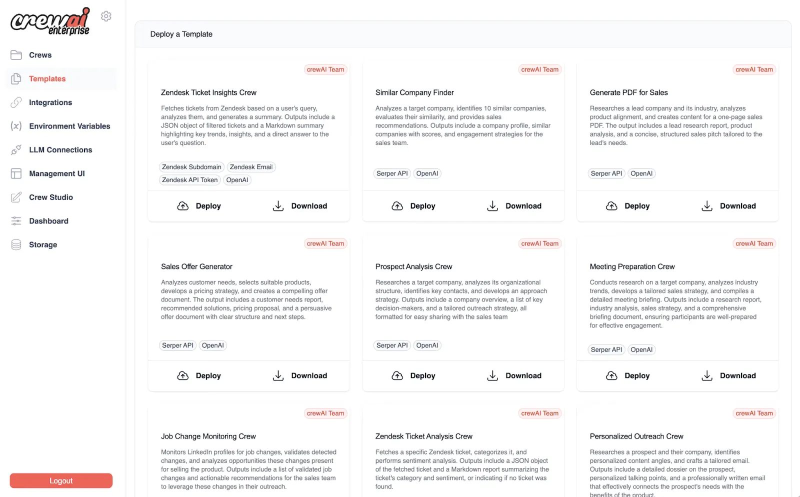 Dashboard CrewAI: Alternatif Elvex