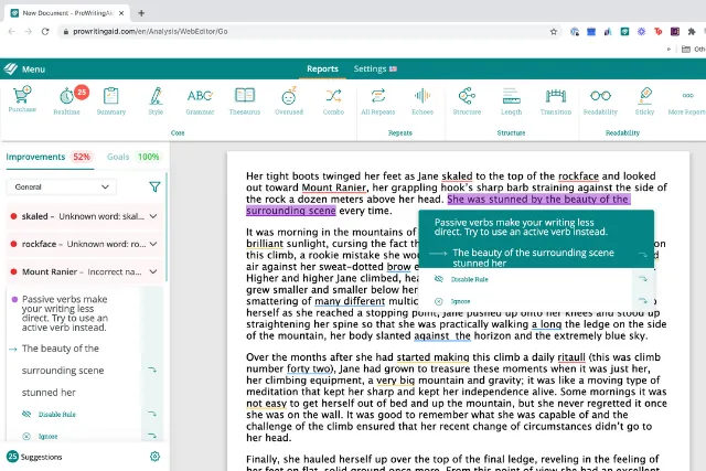 ProWritingAid: Terbaik untuk analisis penulisan detail dan umpan balik