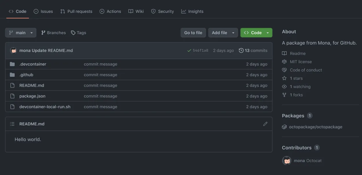 Các tệp mã của GitHub