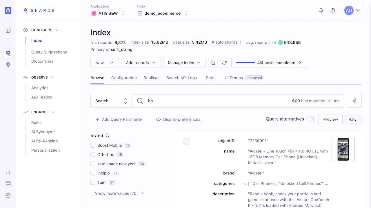 algolia: AI intranet arama araçları