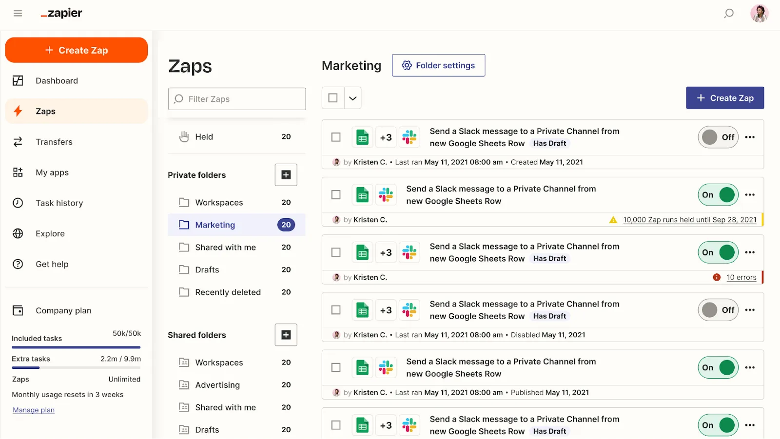 Zapier Dashboard: Alternatif Elvex