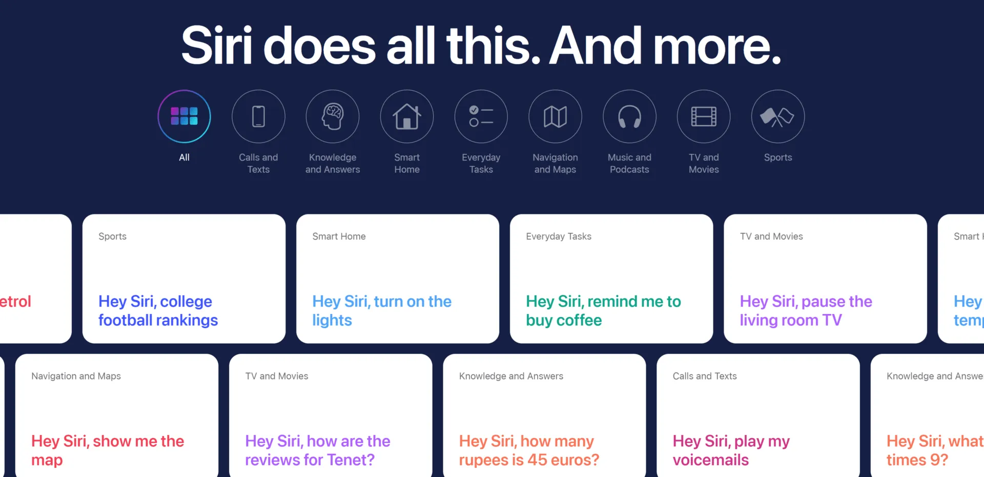Les fonctionnalités de Siri