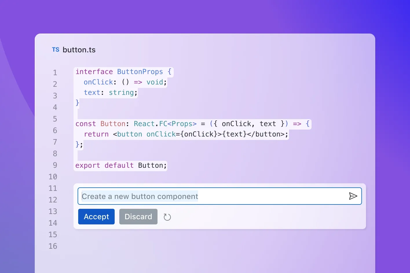 Options de génération de code faciles dans GitHub Copilot