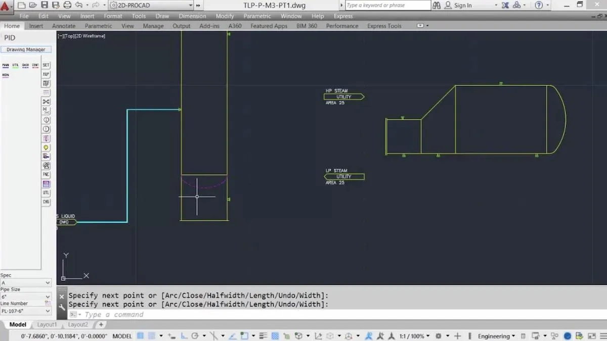 Éditeur de tuyauterie 2D de Procad P&amp;ID