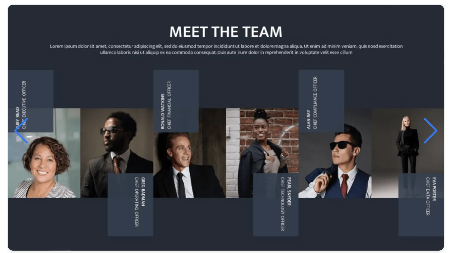 Modèle PowerPoint « Rencontrez l'équipe » de SlideChef