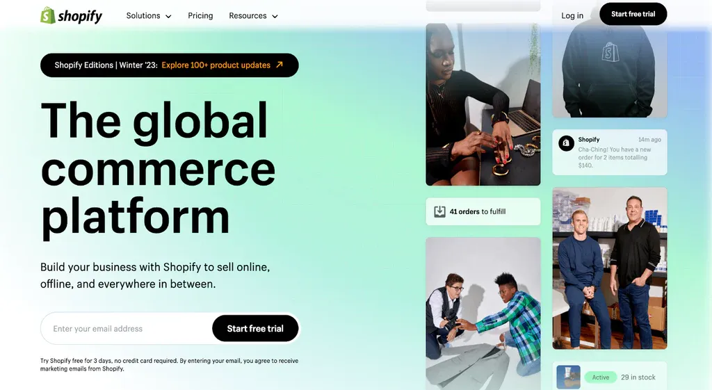لوحة تحكم Shopify