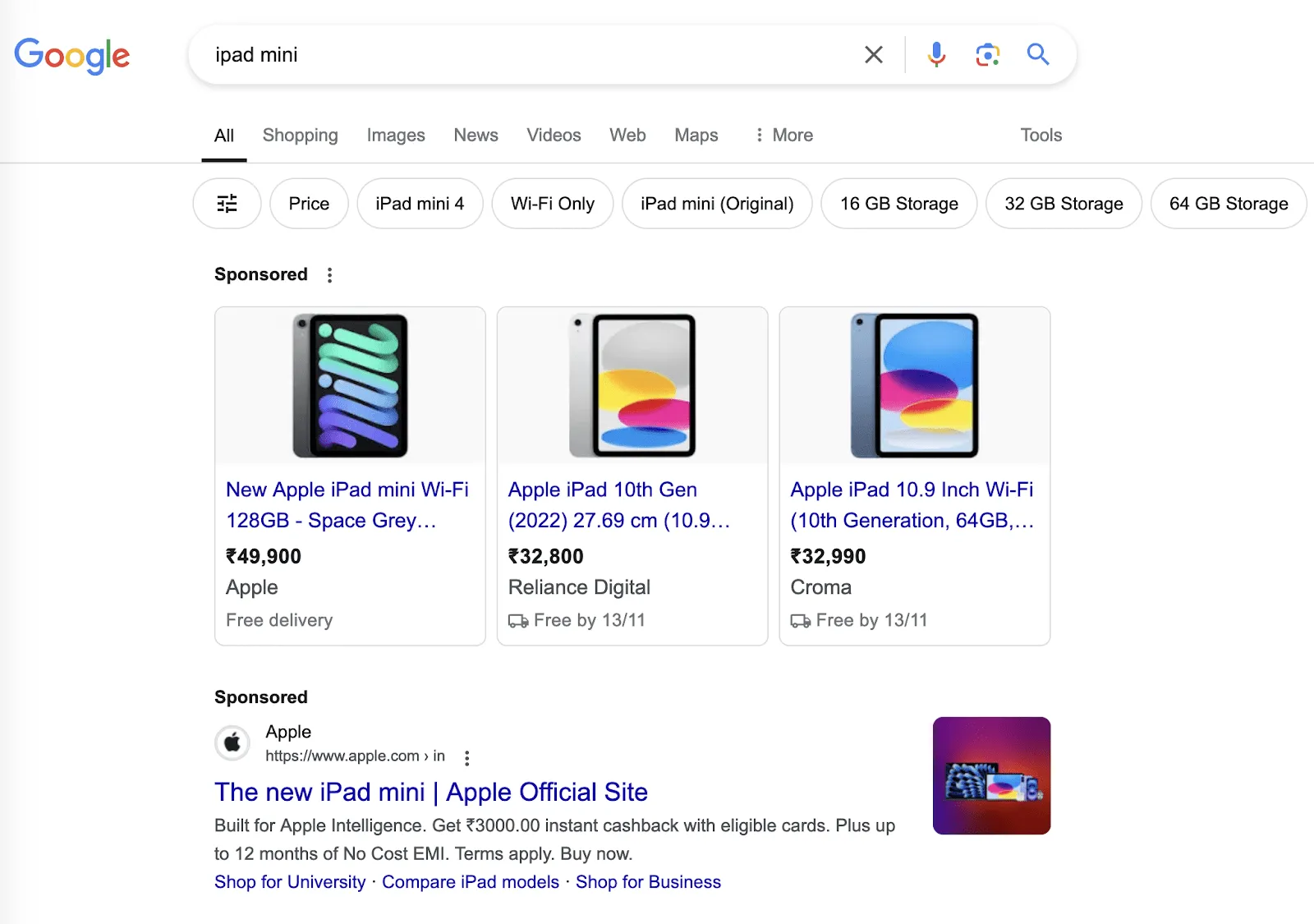 SERP de Google: utilizado en diversos tipos de marketing.