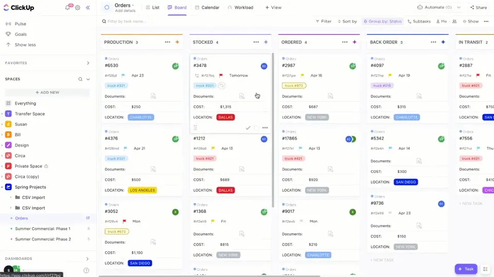 Vue Tableau ClickUp