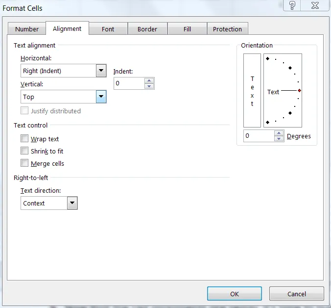 Cửa sổ Định dạng ô của Excel