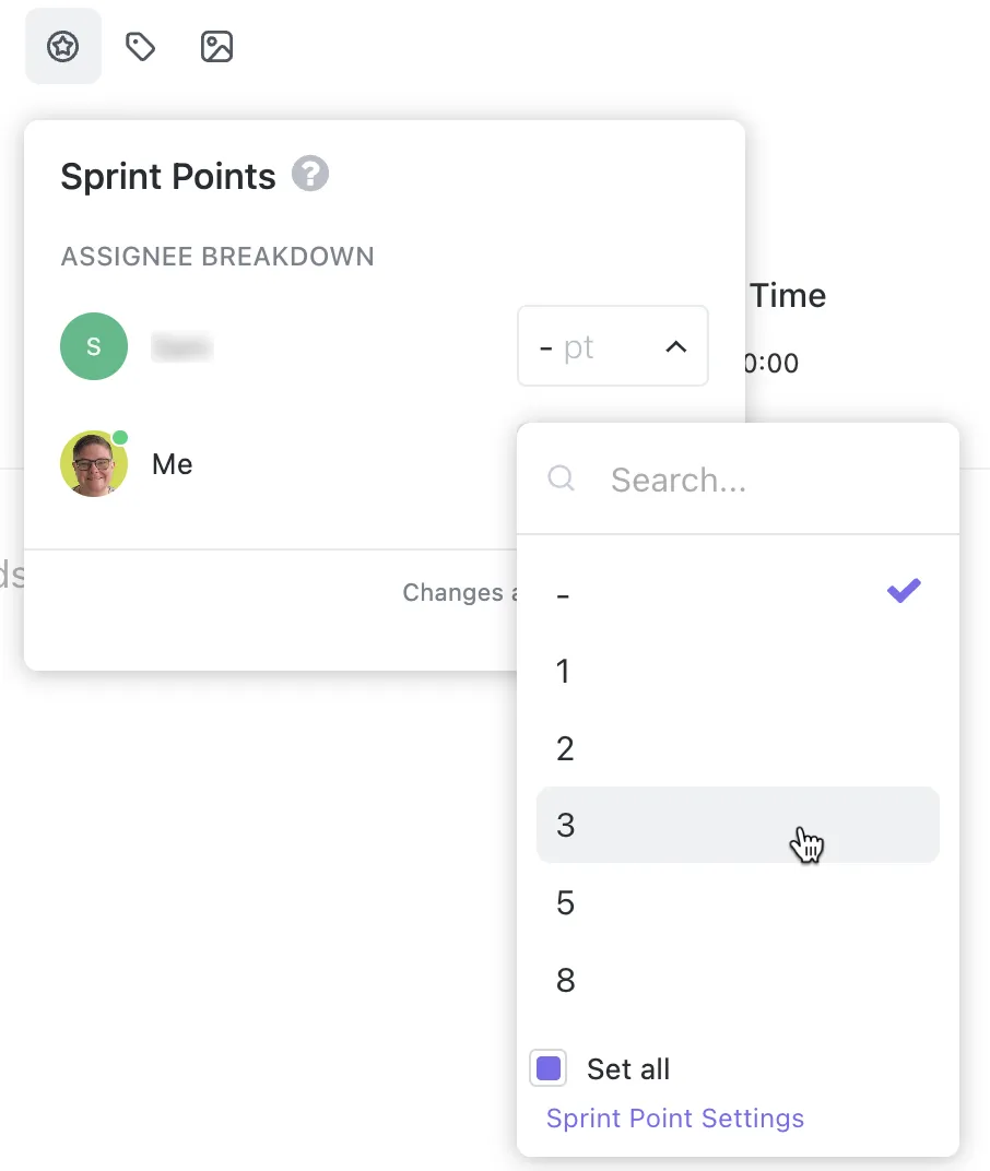 قم بتعيين نقاط سبرينت فردية لعدة أشخاص دون تكرار باستخدام ClickUp Sprints