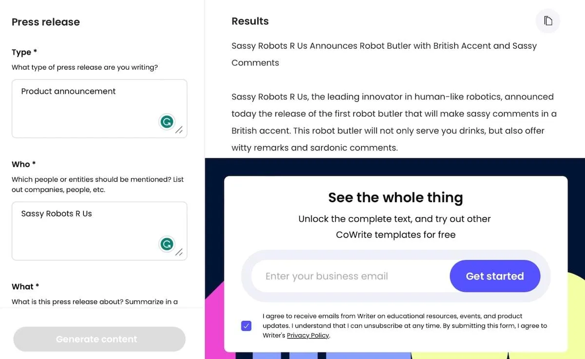 Mesterséges intelligencia eszközök a marketinghez: Writer