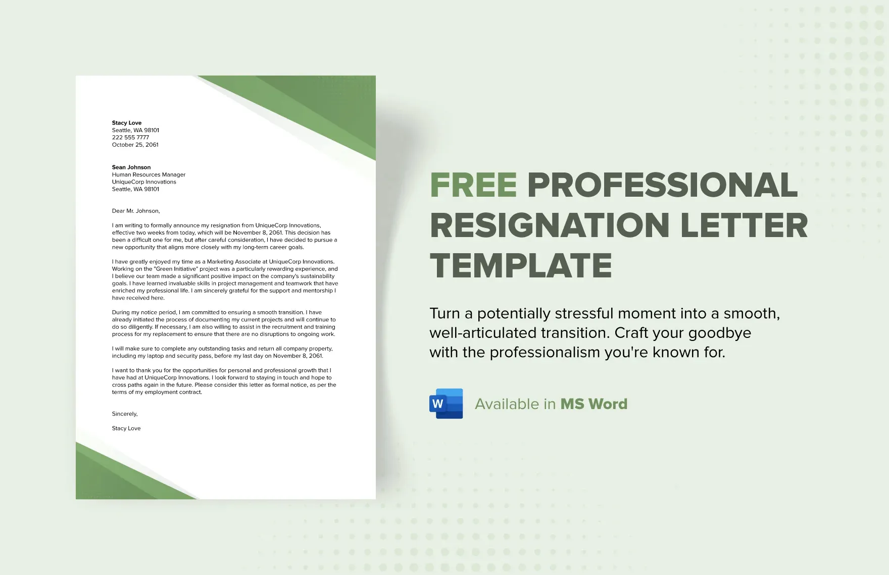 Professionelle Vorlage für ein Kündigungsschreiben von Template.Net