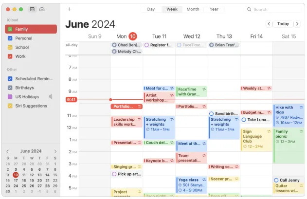 بدائل Proton Calendar: Apple Calendar - أفضل تقويم مدمج للتكامل مع أجهزة Apple الأصلية