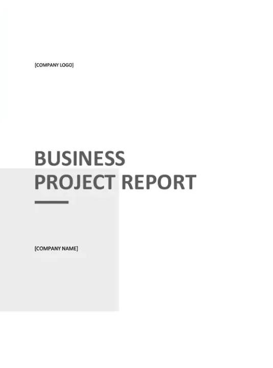 Üzleti projektjelentés-sablon a Template.net-től