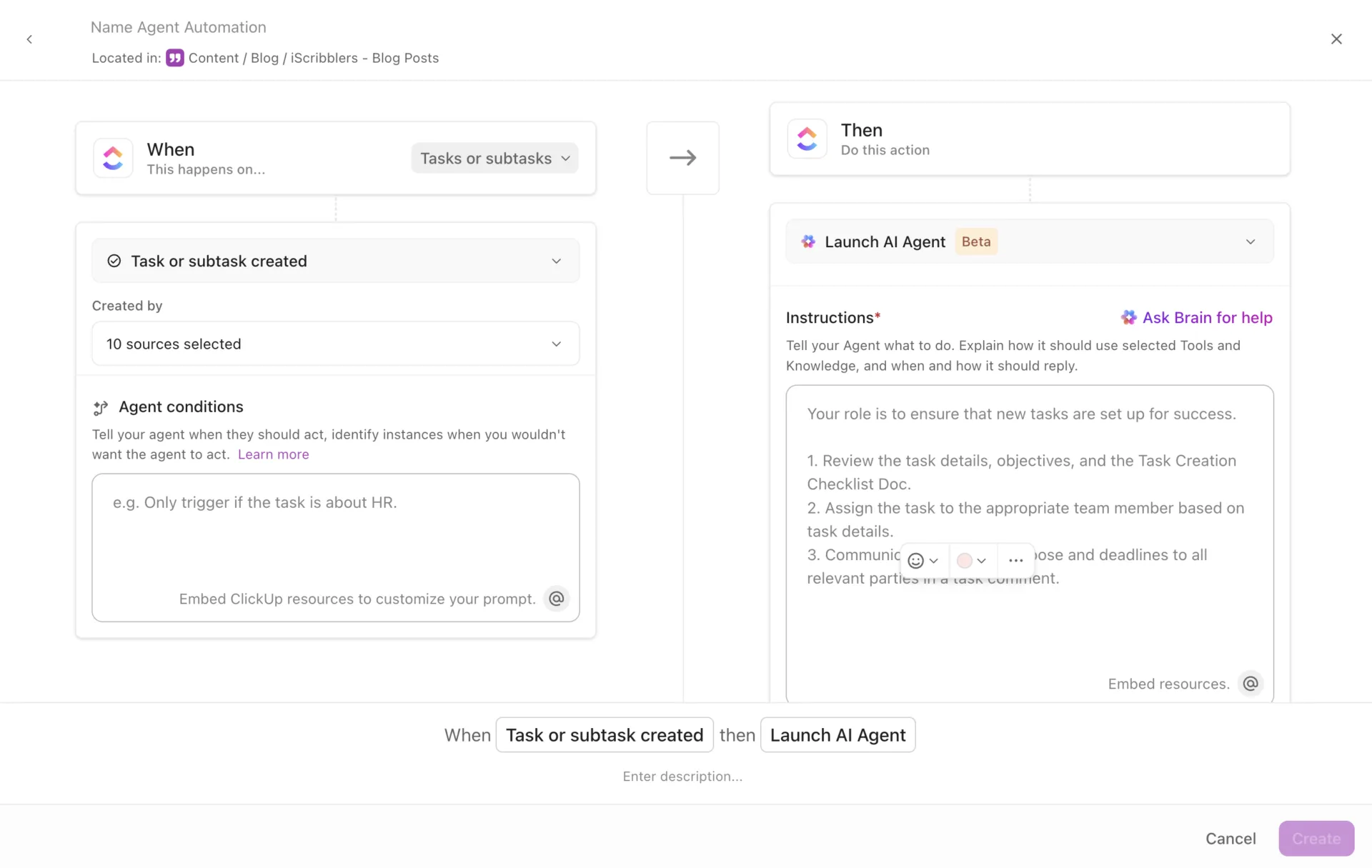 Die benutzerdefinierten Agenten von ClickUp
