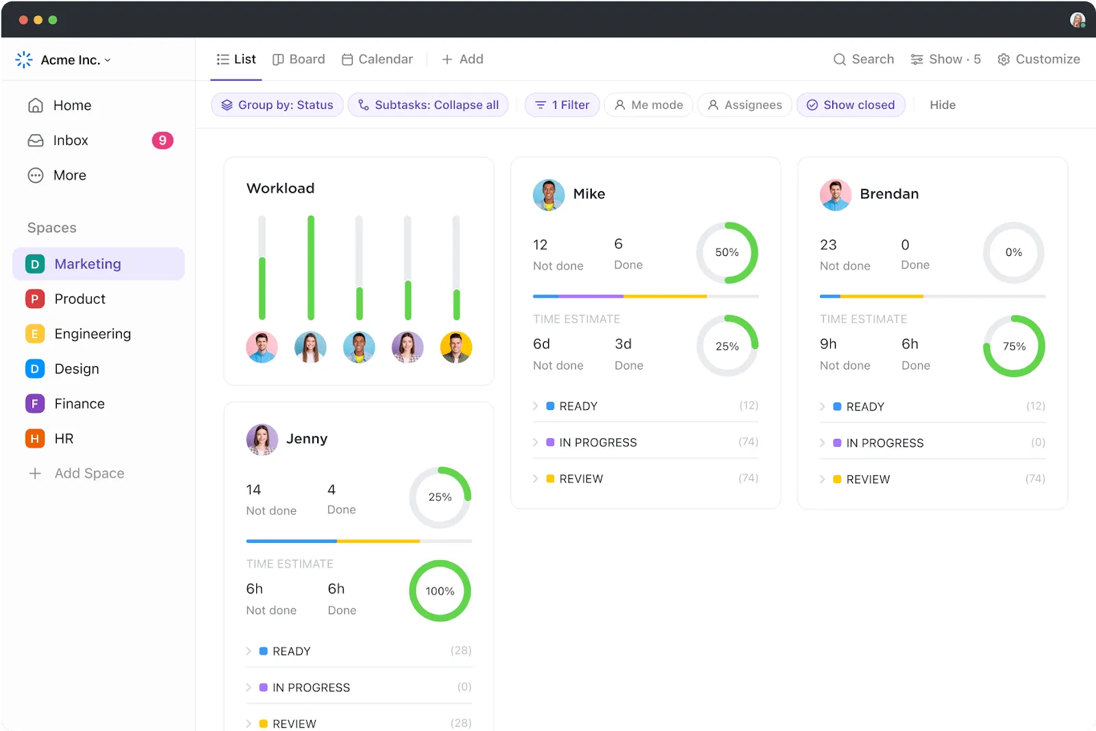 ClickUp Dashboard