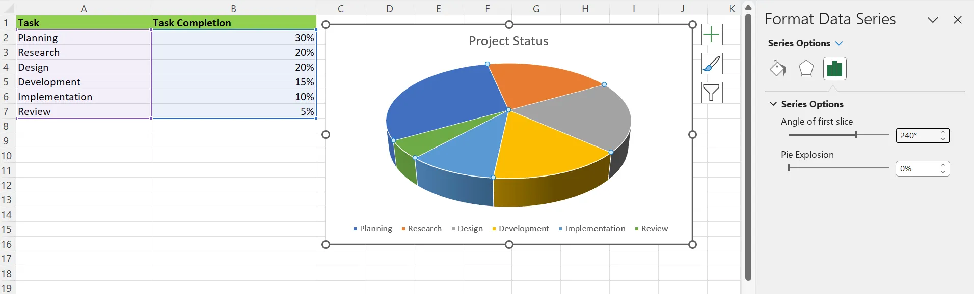 Hogyan készítsünk kördiagramot az Excelben? Clickup lépések