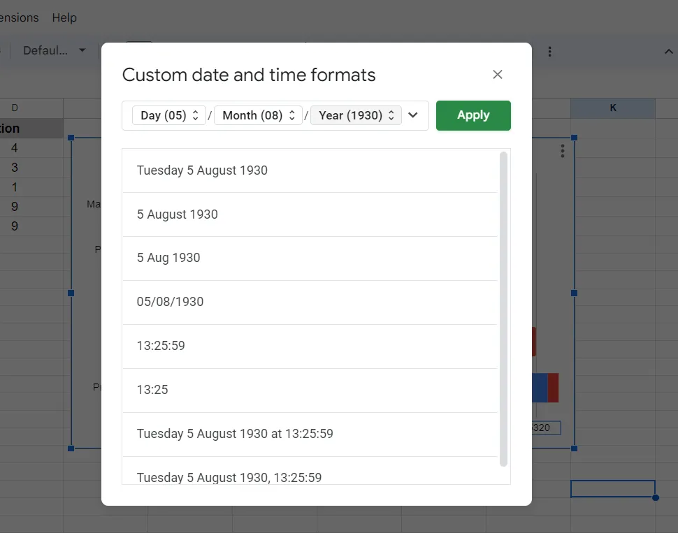 Format personnalisé pour l'heure et la date