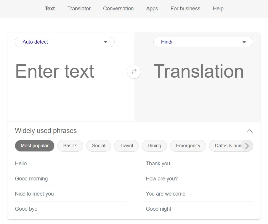 Microsoft Bing Translator
