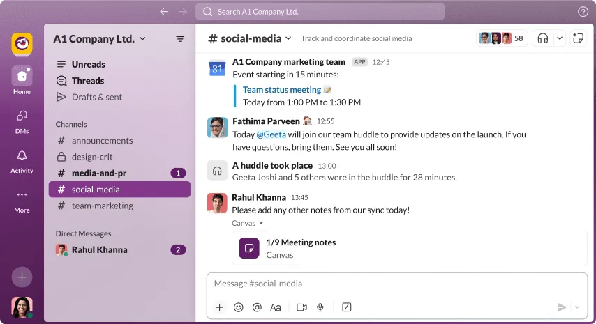 Slack ui