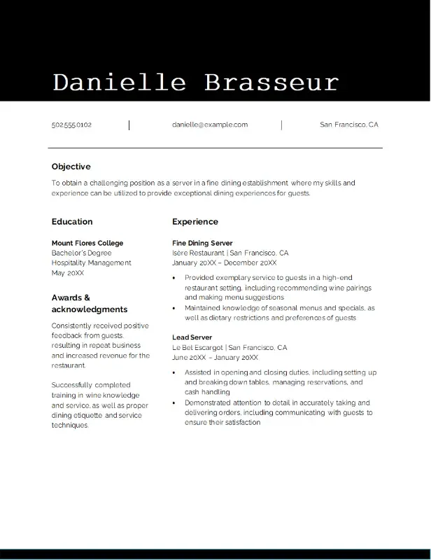 Plantilla de currículum para profesionales con experiencia