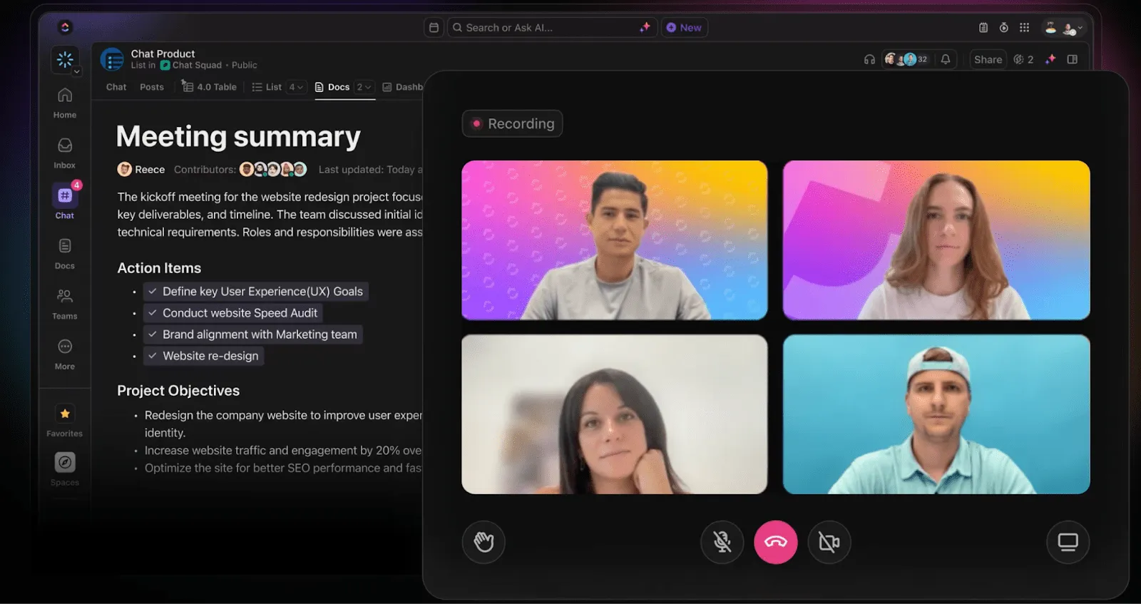ClickUp Chat: mạng nội bộ xã hội