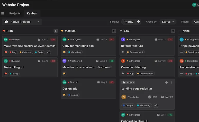 Motion Kanban panosu