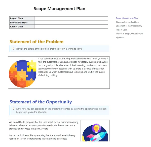 ClickUp-Vorlage für den Umfangsmanagementplan