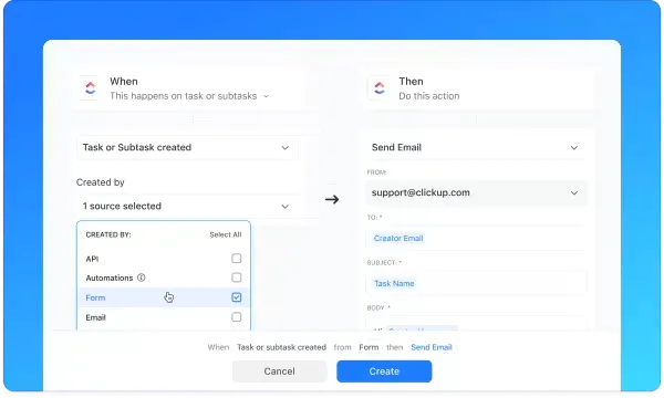 ClickUp automatizálások: példa a REST API-ra