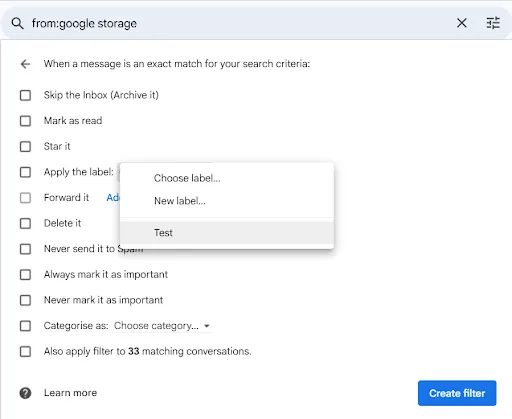 تطبيق التسمية والإجراءات - أتمتة Gmail