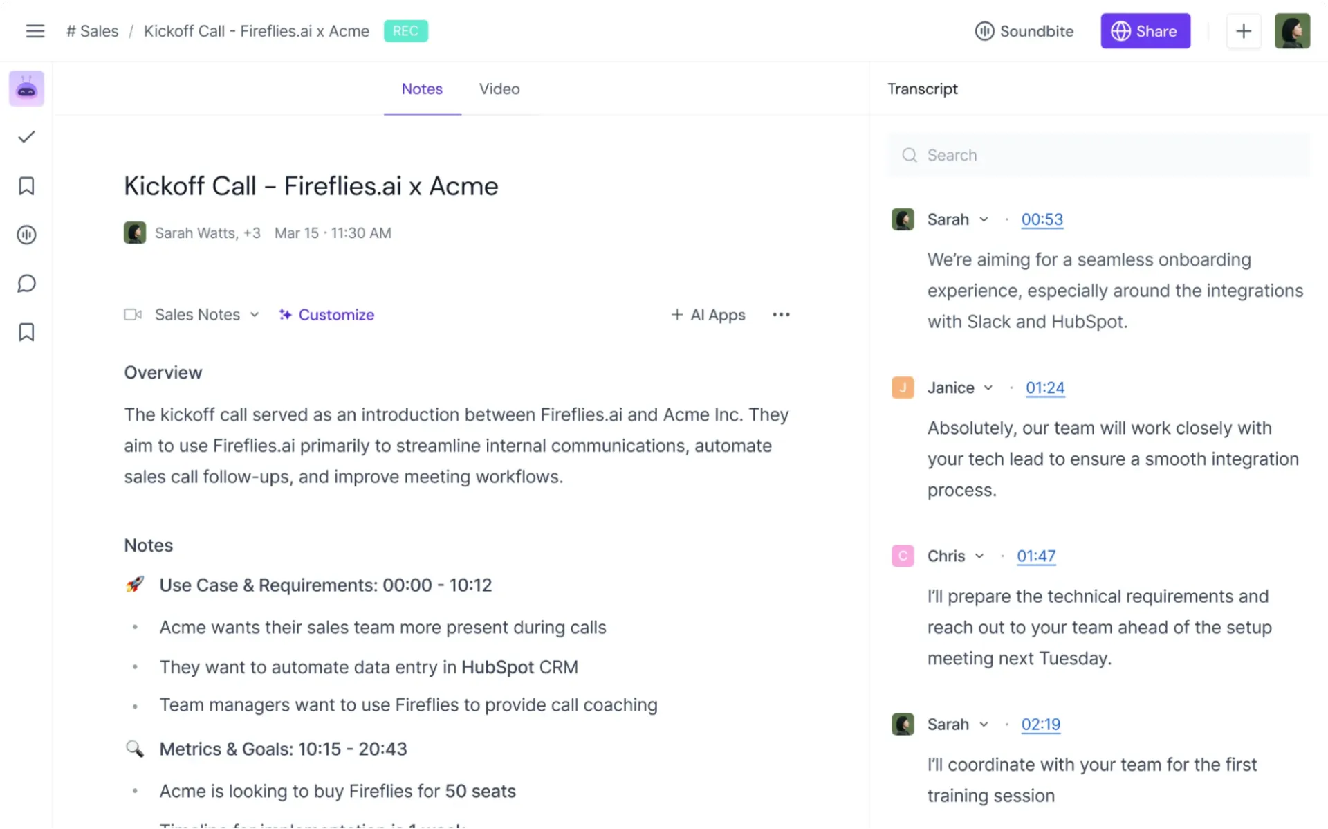 Fireflies.ai: Софтуер за анализ на разговори