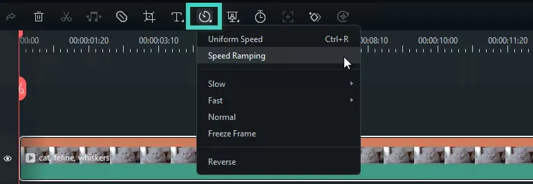 화면 녹화 속도 높이는 방법 - 1단계: Filmora로 재생 속도 조정하기