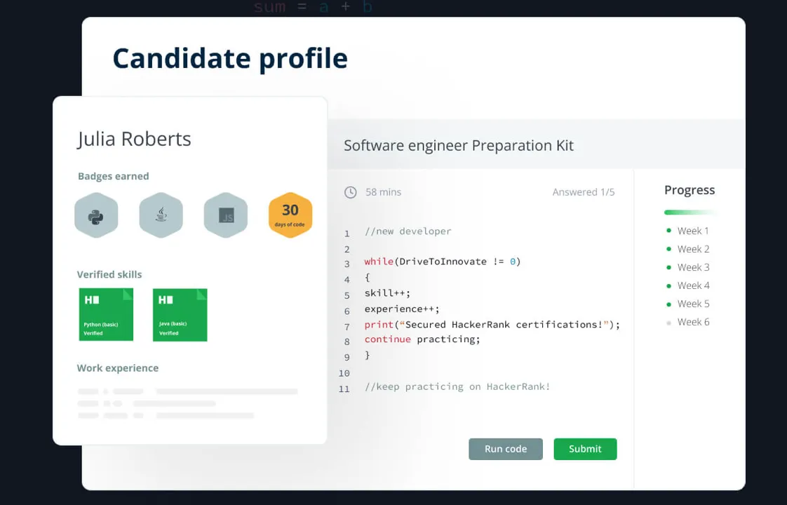 เครื่องมือประเมินการสรรหาของ HackerRank
