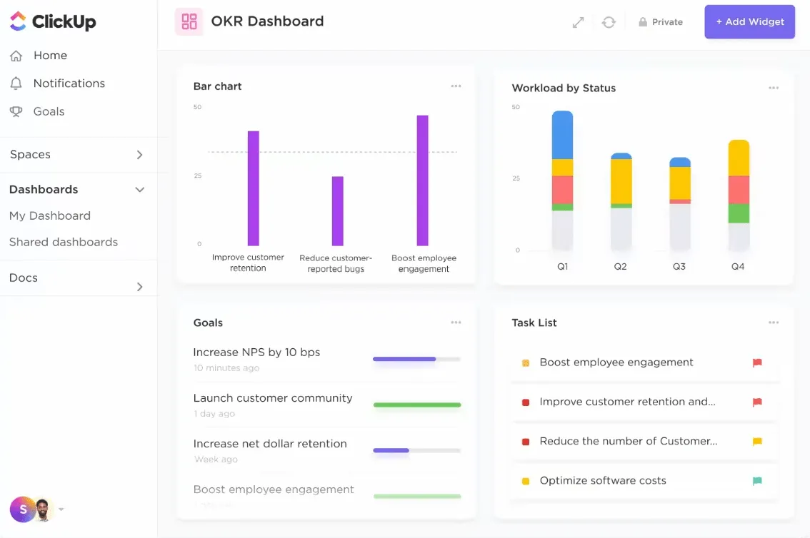 Utilice la gestión de proyectos de ClickUp para acceder a todas las tareas, subtareas y otros datos del proyecto en un solo lugar: cómo exportar Asana a Excel.