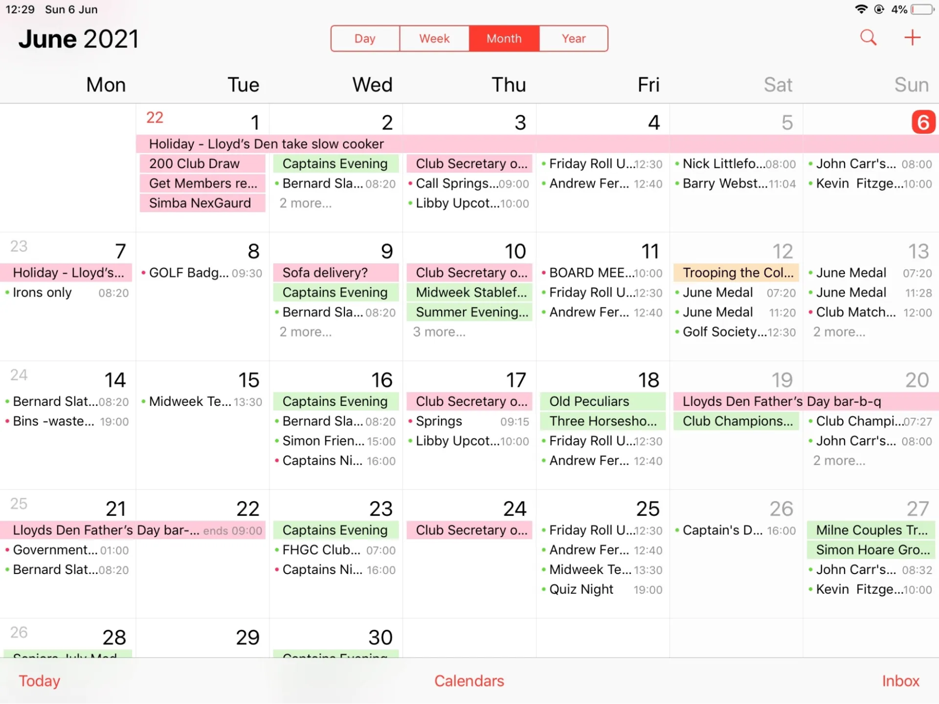 Apple Kalender Dashboard