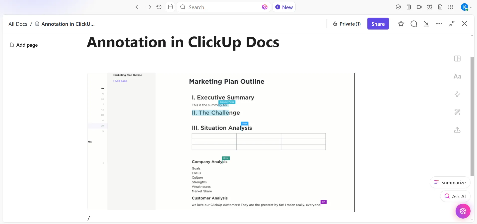 คัดลอกและวางภาพไปยัง ClickUp Docs